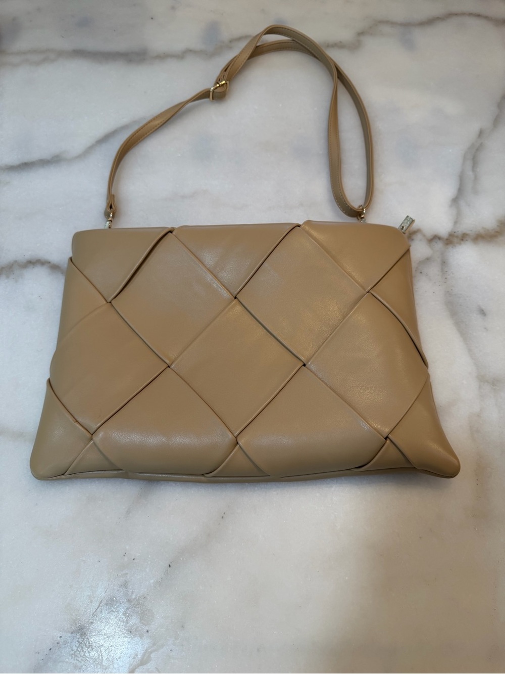 Anthropologie Woven Leather Crossbody - Taupe Beige - Picture 2 of 7